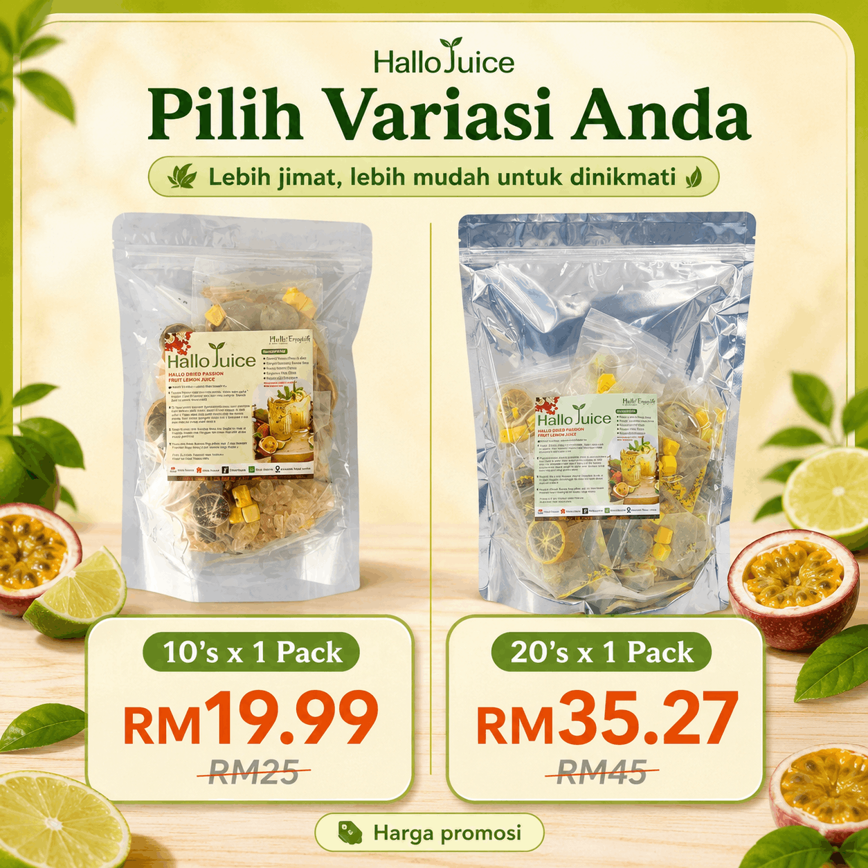 Hallo Dried Passion Fruit Lemon Juice angle 4